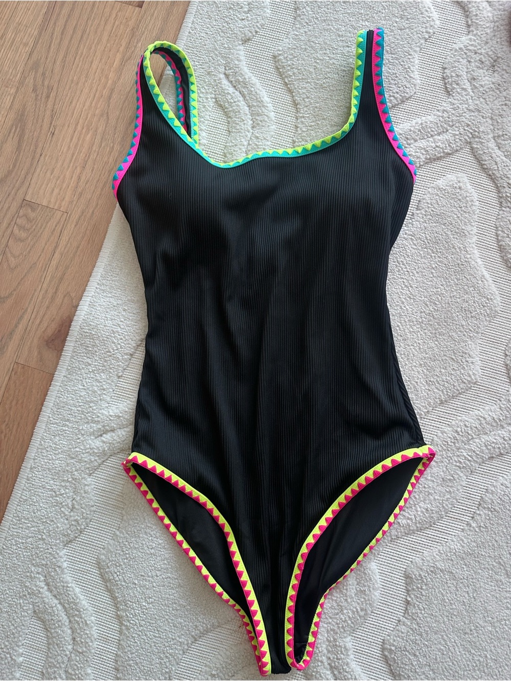 Popvil One-Piece Swimsuit with Neon Trim